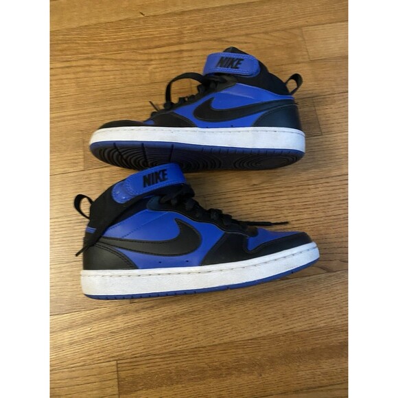 Nike Court Borough Mid 2 Blue Black Kids Boys Sneakers Shoes High Top Siz 4Y EUC main image 4